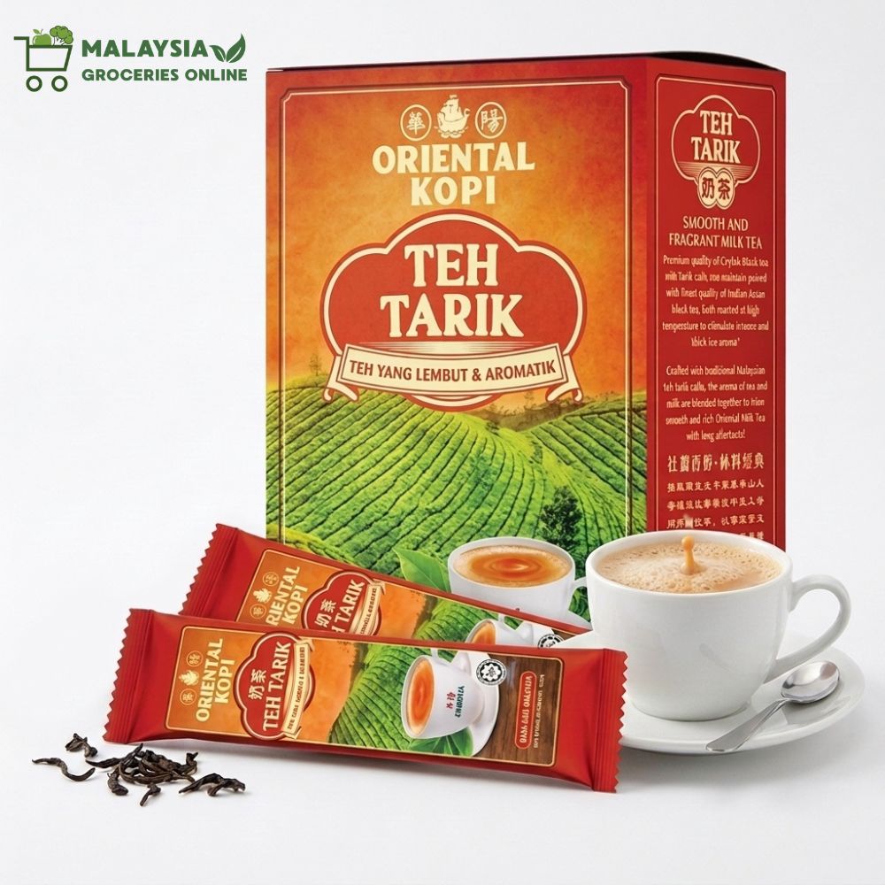 Oriental Teh Halia (Ginger Tea) / Royal Chocolate / Coffee Cham / Drip Coffee / Teh Tarik (Milk Tea) / Extra Kaw Kaw White Coffee / 2in1 White Coffee (No Sugar) / Roasted White Coffee / Classic White Coffee