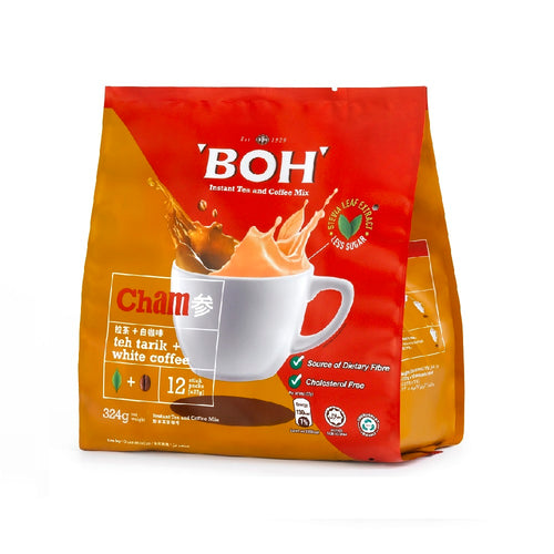 Boh Cham Tea Tarik with White Coffee