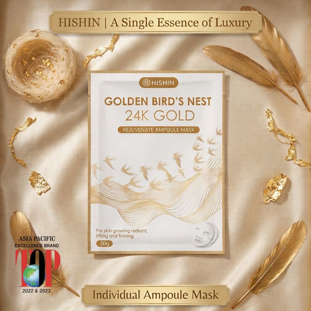 HISHIN Japan 24K Gold Birdnest Collagen Mask Bird Nest Face Mask Facial Mask