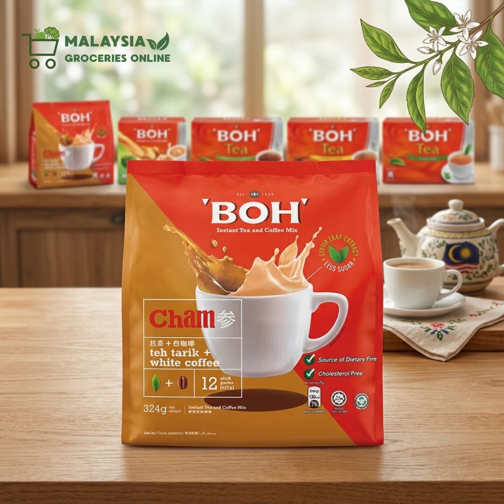 Boh Cham Tea Tarik with White Coffee