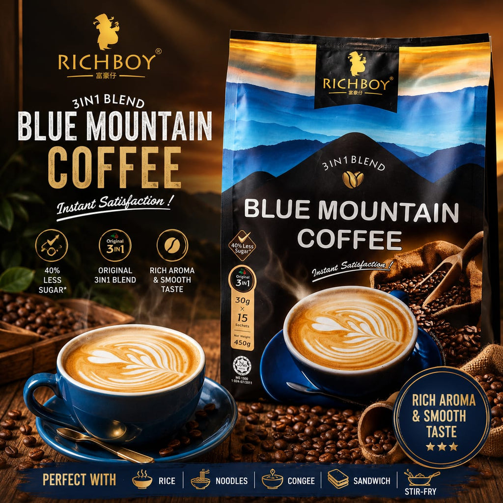 Richboy Blue Mountain Coffee 3 in 1 / 2 in 1 Instant coffee powder white coffee Arabica